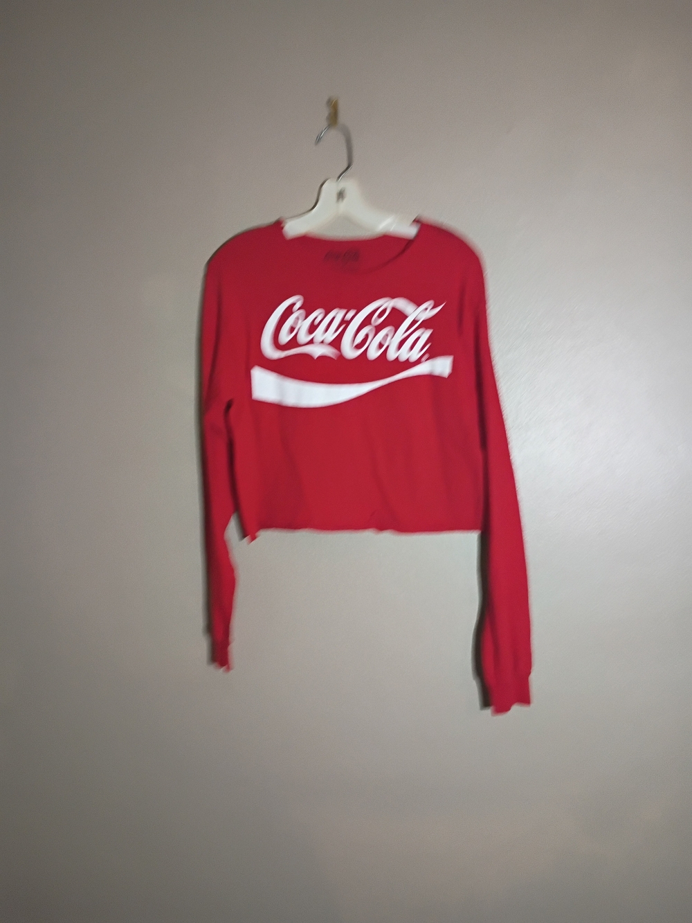 Coca Cola Women’s Red Logo Cropped Sweater